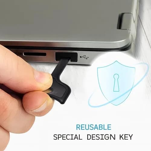 PortPlugs USB-A Port Blockers 50 Pack with 3 Keys | Secure Physical Access Control thumbnail 5