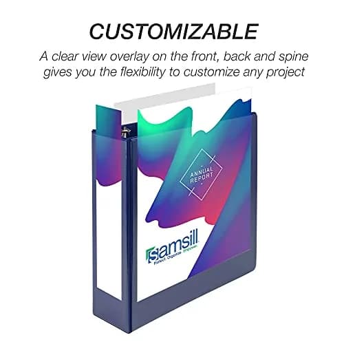 Samsill 3 Inch D-Ring Binder, Blue, 12 Pack | Holds 600 Sheets, 100% Recycled Chipboard thumbnail 6