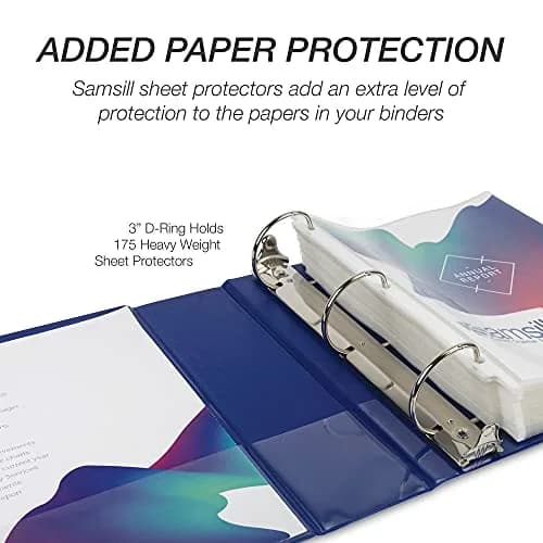 Samsill 3 Inch D-Ring Binder, Blue, 12 Pack | Holds 600 Sheets, 100% Recycled Chipboard thumbnail 7