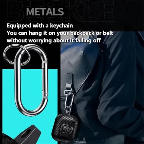 Fofvccv Black Skull Lock Case for AirPods 5/4 (TPU+PC) | 3D Skull Lock & Carabiner thumbnail 5