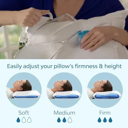 Mediflow Water Pillow Memory Foam Water Technology | Neck Pain Relief & Sleep Support (4 Pillows) thumbnail 5