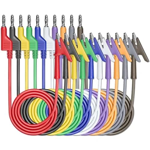 Goupchn 10PCS Test Leads 1m (3.3ft) | 1000V 15A Stackable Banana Plug to Alligator Clip Set thumbnail 1