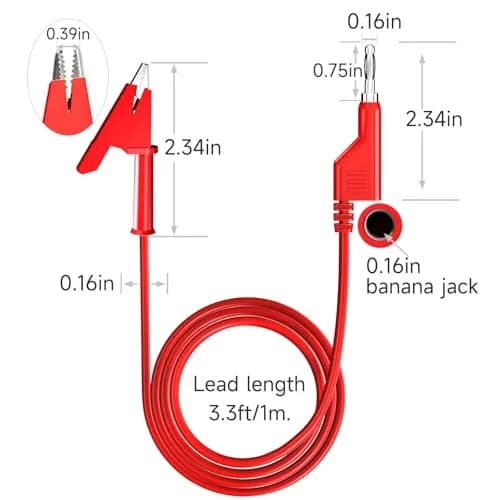 Goupchn 10PCS Test Leads 1m (3.3ft) | 1000V 15A Stackable Banana Plug to Alligator Clip Set thumbnail 2
