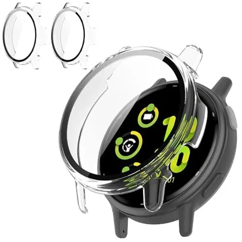 Kimiyaki 2 Pack Garmin vivoactive 5 Screen Protector Case | Full Coverage, Hard PC Bumper, Tempered Glass Film thumbnail 1
