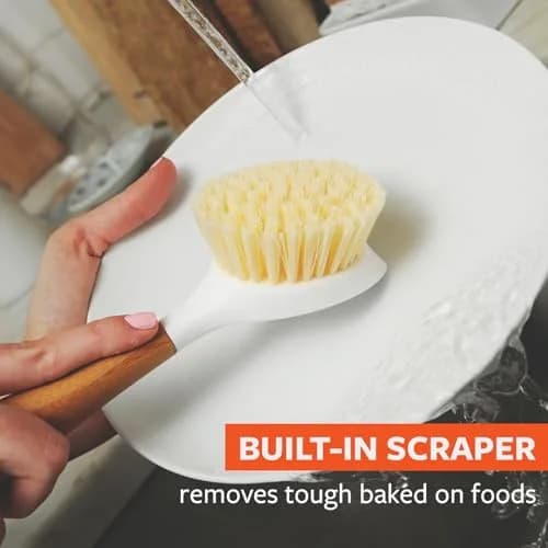 Full Circle Double Dish Brush Set 2 Pack | Eco-Friendly Bamboo Handles for Kitchen Cleaning thumbnail 5