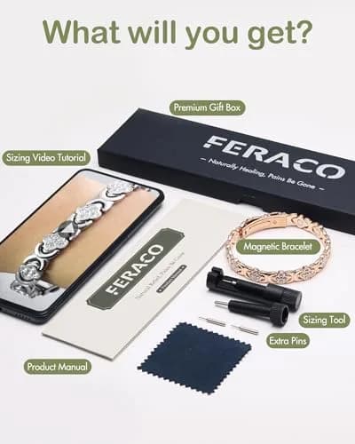 Feraco Pure Copper Magnetic Bracelet for Women | 3800 Gauss, Adjustable, Elegant Gift thumbnail 7