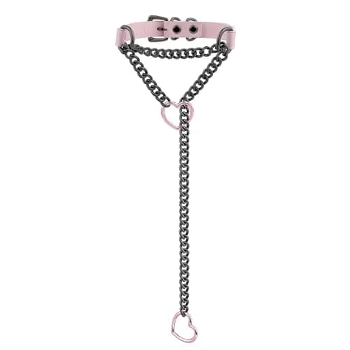 ADEMISHIA Handmade Black Heart O-ring Slip Chain Choker Collar For Women, Adjustable 21.5 inches (54.6 cm) thumbnail 1