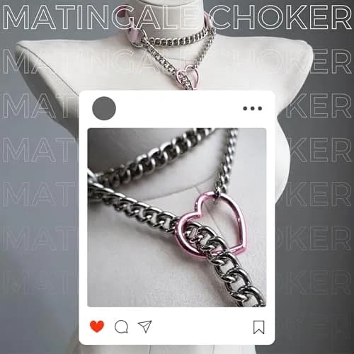 ADEMISHIA Handmade Black Heart O-ring Slip Chain Choker Collar For Women, Adjustable 21.5 cm (8.5 inches) thumbnail 5