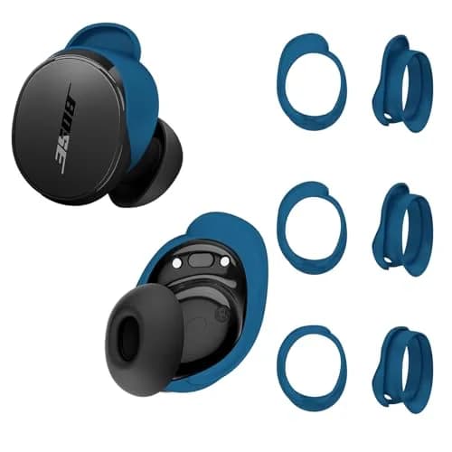 TUDIOW Blue Silicone Ear Tips Covers for New Bose QuietComfort Earbuds (2024) | 3 Pairs S/M/L with Storage Case thumbnail 1