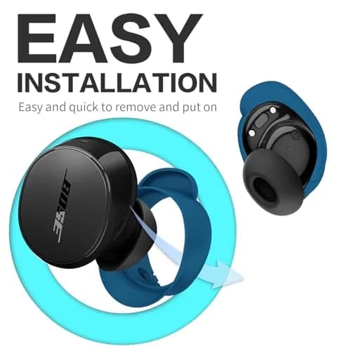TUDIOW Blue Silicone Ear Tips Covers for New Bose QuietComfort Earbuds (2024) | 3 Pairs S/M/L with Storage Case thumbnail 5
