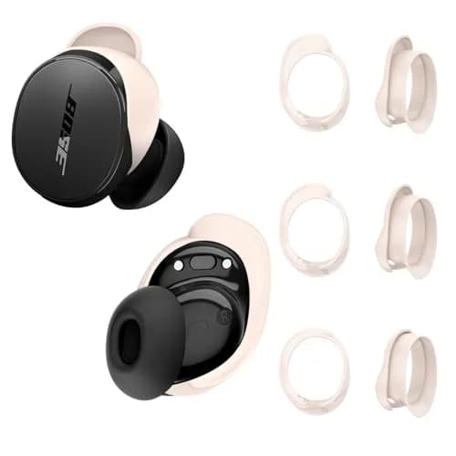 TUDIOW Silicone Ear Tips Covers for Bose QuietComfort Earbuds (2024) - 3 Pairs S/M/L Off-White | Secure Fit for Sports & Active Lifestyles thumbnail 1