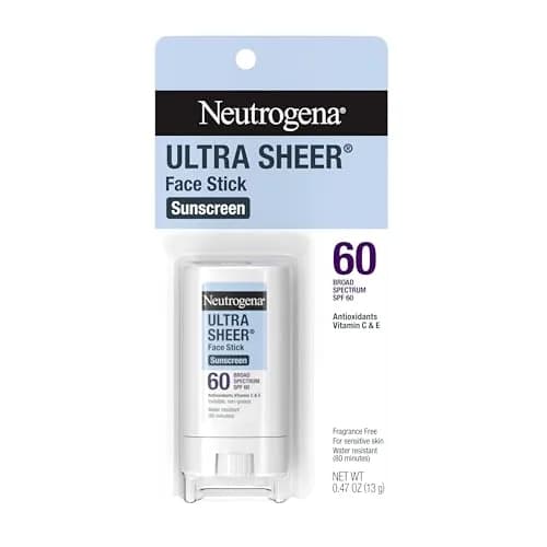 Neutrogena Ultra Sheer Face Sunscreen Stick SPF 60, 13.3g (0.47 oz) | Broad Spectrum UVA/UVB Protection thumbnail 1