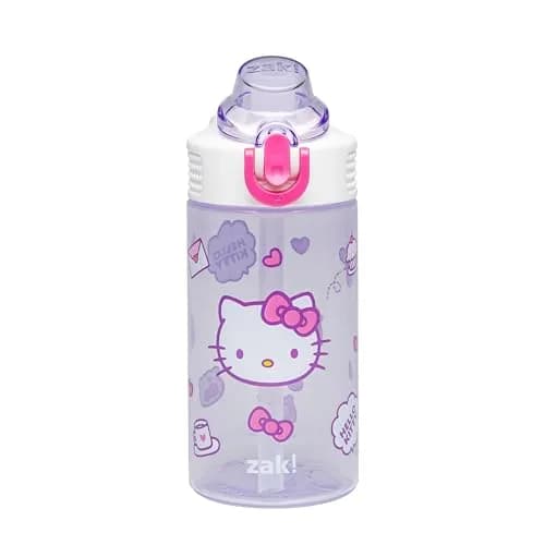 Zak Designs Hello Kitty Sage 16oz (473ml) Leak-Proof Straw Kids Water Bottle | BPA-Free Plastic for Daily Hydration thumbnail 1