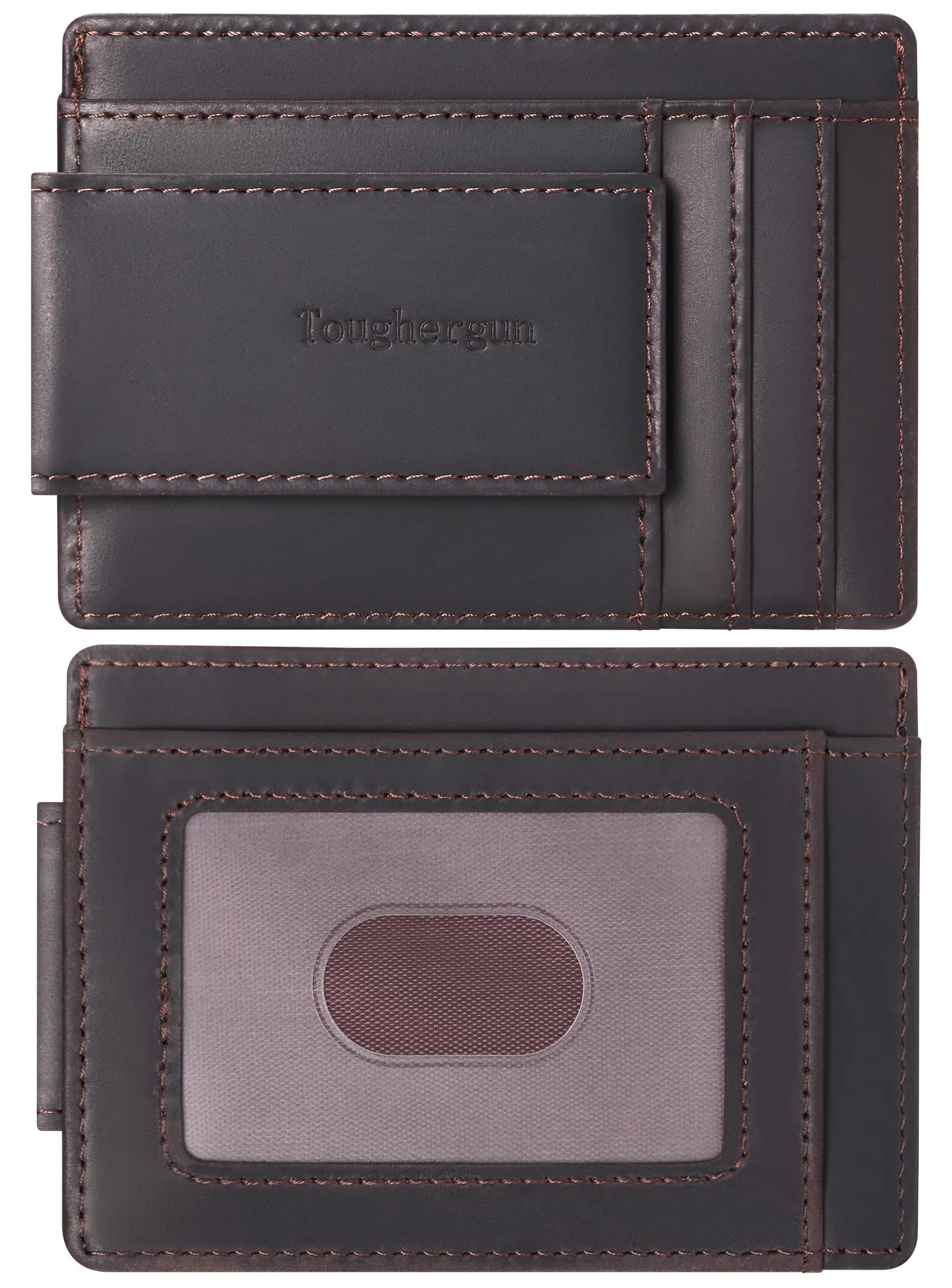 Toughergun Slim RFID Blocking Wallet for Men | 4" x 3" x 0.3" (10.16cm x 7.62cm x 0.76cm)