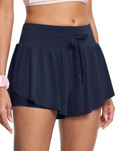 ISEEGZ Swim Board Shorts Women 2.8" Navy | Chlorine-Resistant, High-Waisted, Quick-Dry thumbnail 1