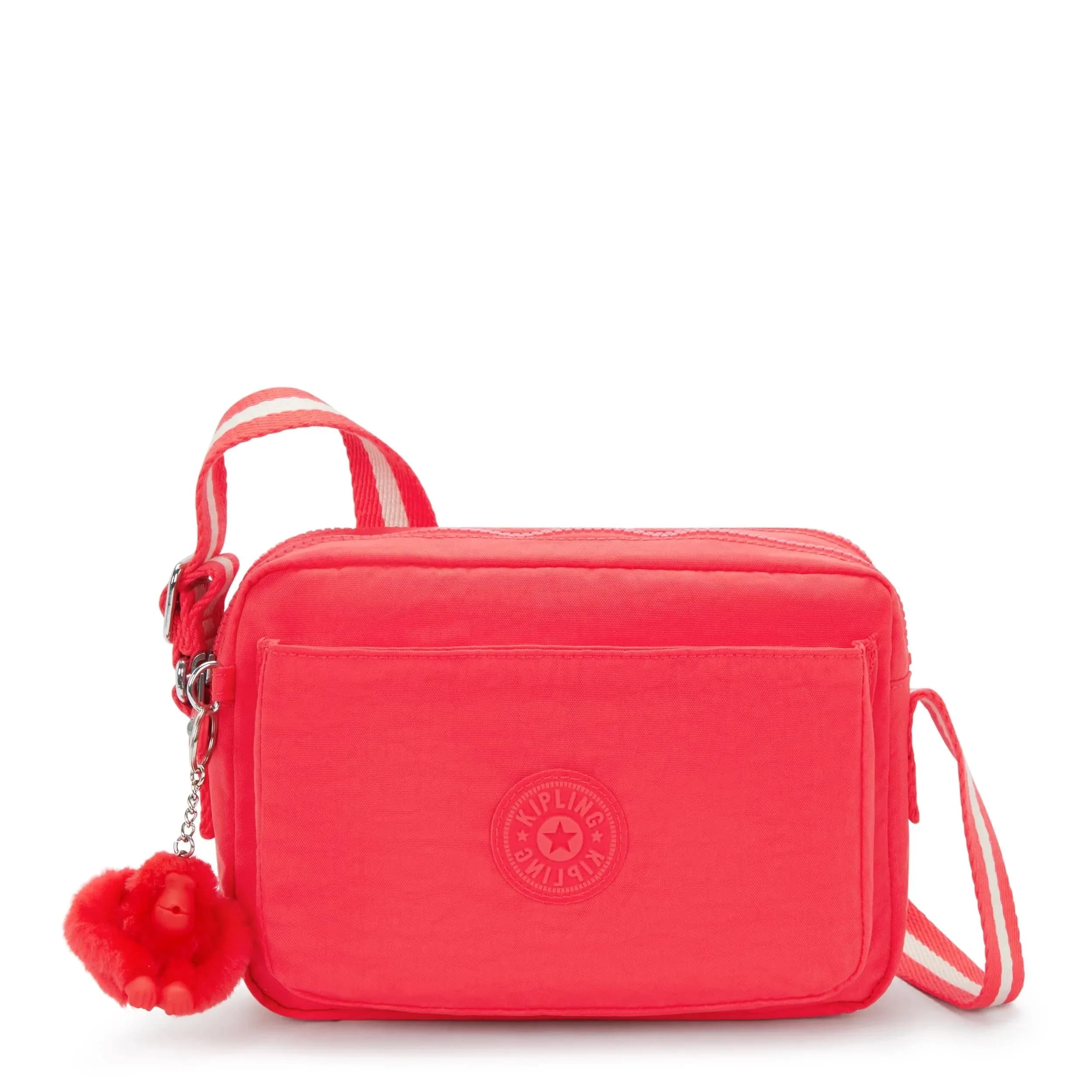 Kipling Abanu Medium Crossbody Bag, Escape Red, 24cm (9.5"L x 6.75"H x 3.5"D) | Lightweight Water-Resistant Nylon Daypack — Escape Red