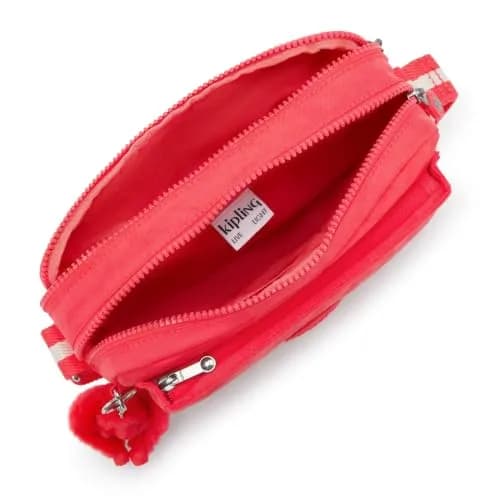 Kipling Abanu Medium Crossbody Bag, Escape Red, 24cm (9.5"L x 6.75"H x 3.5"D) | Lightweight Water-Resistant Nylon Daypack thumbnail 3
