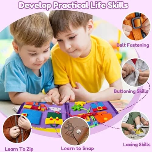 Qizfun Mermaid Montessori Busy Board Book for Toddlers | 27 cm x 23 cm (11x9 inches) thumbnail 5