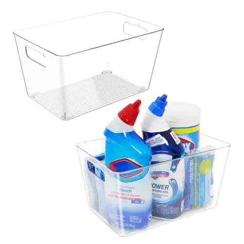 Faryuan 6 Pack Clear Plastic Storage Bins 11" Large Pantry Organizer BPA-Free thumbnail 8