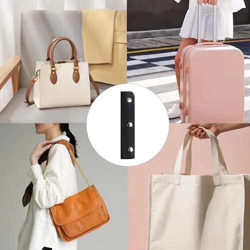bociloy Leather Handbag Handle Wrap Covers 2PCS | Soft PU Leather, Black, 130x90mm | Protect & Personalize thumbnail 6