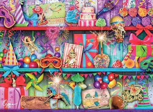 Buffalo Games Pretty Party 1000 Piece Jigsaw Puzzle | Vibrant Festive Scene for Adults thumbnail 1