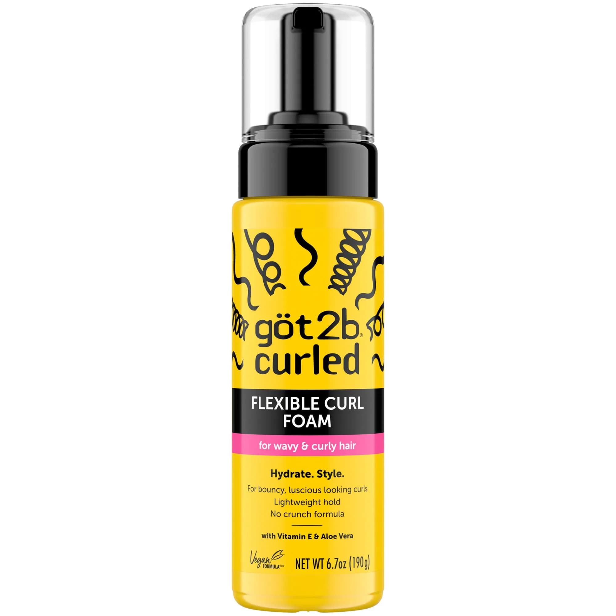 Got2B Curled Flexible Curl Foam Mousse for Wavy & Curly Hair 200ml (6.7 fl oz) | Lightweight Hydration & Frizz Control - main product image