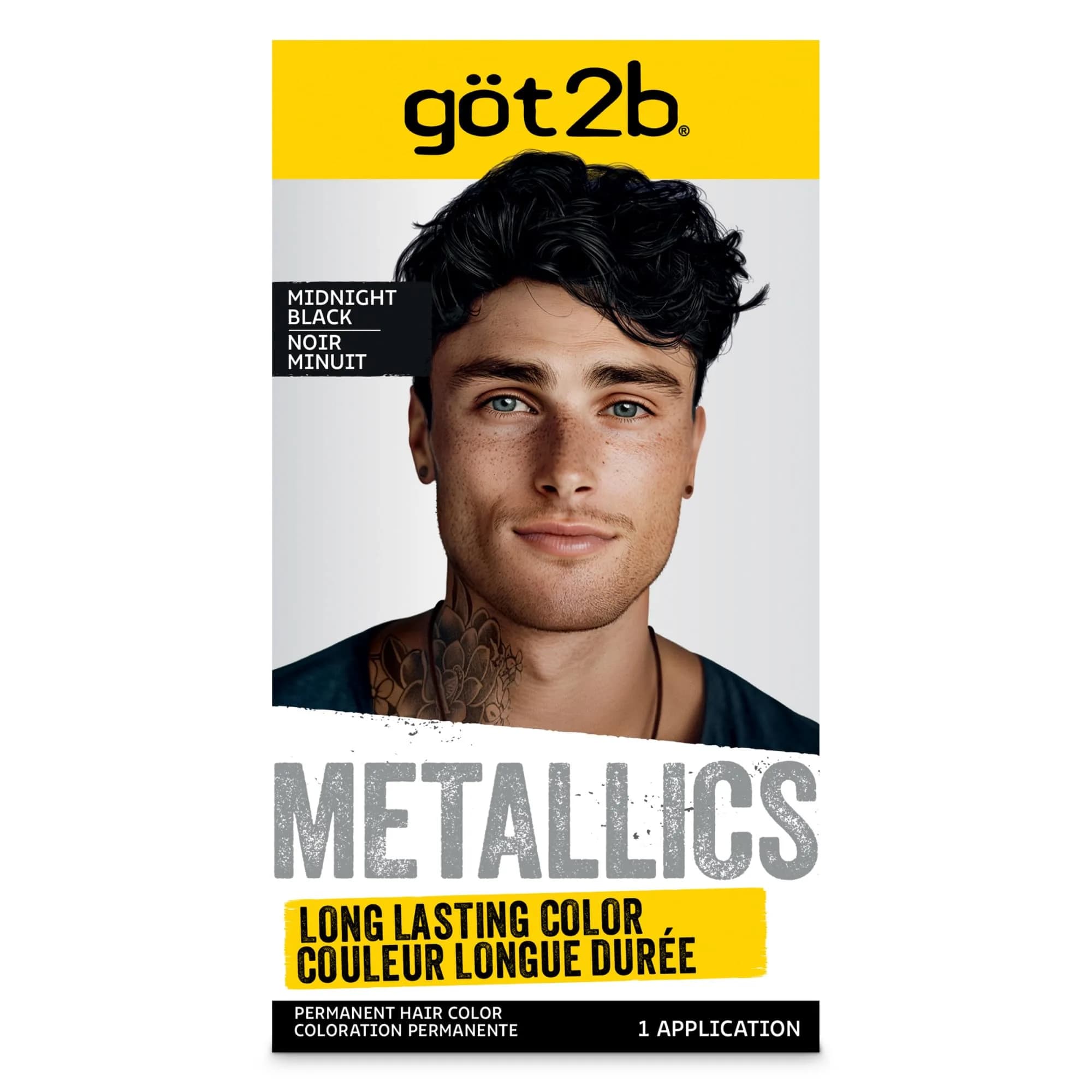 Got2B Metallics Permanent Hair Color M71 Metallic Silver 1 Count Cream | Multi-Dimensional Metallic Look — Midnight Black