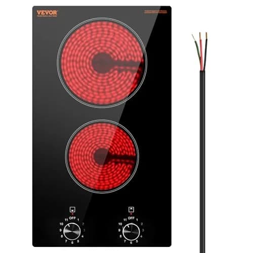 VEVOR 12-inch Built-in Electric Ceramic Cooktop 3000W | 220V Compatible with 11 Heat Levels thumbnail 1