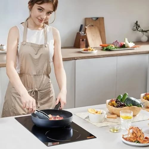VEVOR 12-inch Built-in Electric Ceramic Cooktop 3000W | 220V Compatible with 11 Heat Levels thumbnail 8
