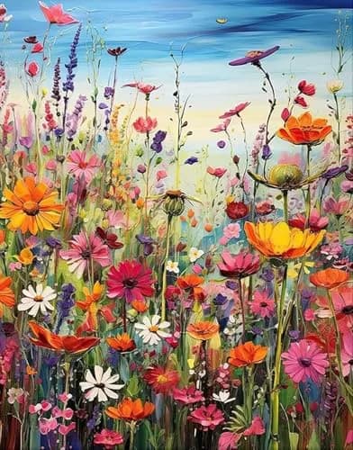 BYGFHLYW Sea of Flowers 5D Diamond Painting Kit 30x40cm (12x16 Inches) | Full Drill Crystal Art for Adults & Beginners thumbnail 1