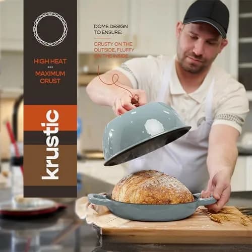 Krustic Enameled Cast Iron Dutch Oven 6 Qt | Perfect for Sourdough & Baking thumbnail 4