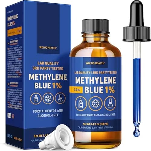 WoldoHealth Methylene Blue 1% Drops 3.4 Fl Oz | USP Pharmaceutical Grade Laboratory Reagent thumbnail 1