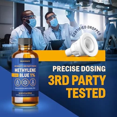 WoldoHealth Methylene Blue 1% Drops 3.4 Fl Oz | USP Pharmaceutical Grade Laboratory Reagent thumbnail 5
