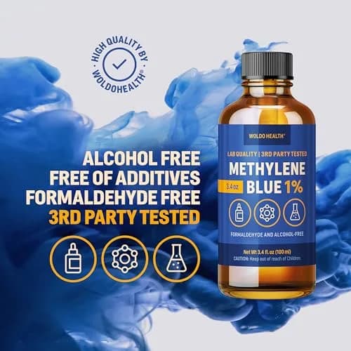 WoldoHealth Methylene Blue 1% Drops 3.4 Fl Oz | USP Pharmaceutical Grade Laboratory Reagent thumbnail 7
