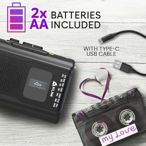KLIM K8 Portable Cassette Player Recorder with AM/FM Radio & Speaker | 12.1cm x 9.16cm x 3.95cm thumbnail 5