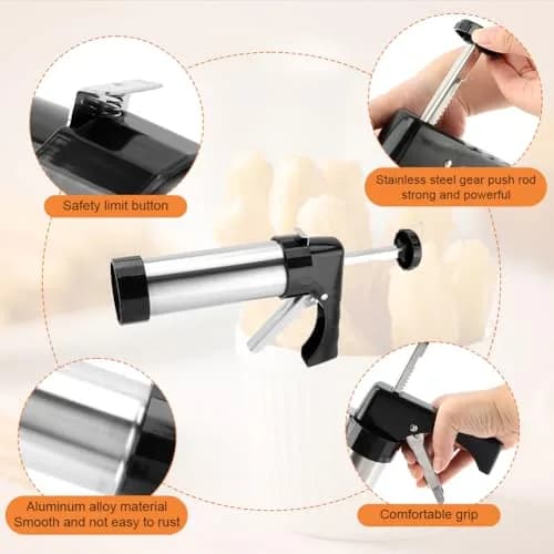 CALIDAKA 3-in-1 Churro Maker Kit, Stainless Steel Cookie Press Gun | Easy Home Baking thumbnail 4