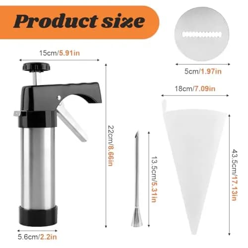 CALIDAKA 3-in-1 Churro Maker Kit, Stainless Steel Cookie Press Gun | Easy Home Baking thumbnail 2