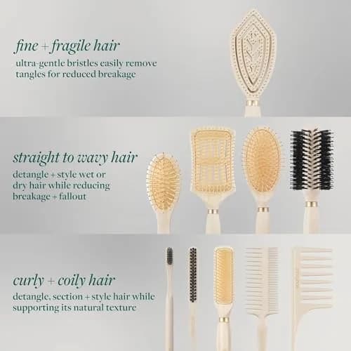 EcoTools Slick Back Hairbrush, Small Brush for Ponytail or Bun, 1 Count | Eco-Friendly, Vegan Boar Bristles, Bamboo Handle thumbnail 7