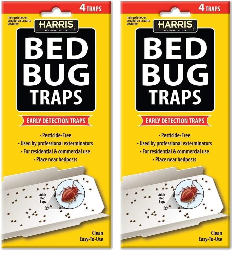 Harris Bed Bug Early Detection Glue Traps 8 Traps (Pack of 2) | Discreet Monitoring for Indian Homes — yellow