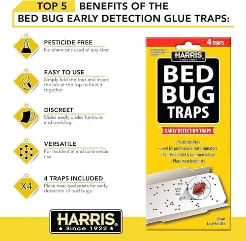 Harris Bed Bug Early Detection Glue Traps 8 Traps (Pack of 2) | Discreet Monitoring for Indian Homes thumbnail 4