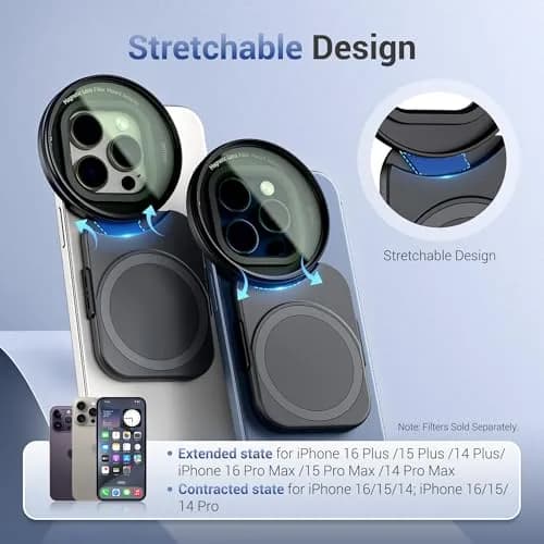 JJC 67mm Magnetic Filter Adapter Mount for iPhone 16/15/14 Pro/Pro Max/Plus with Cold Shoe & 1/4"-20 Mount thumbnail 2