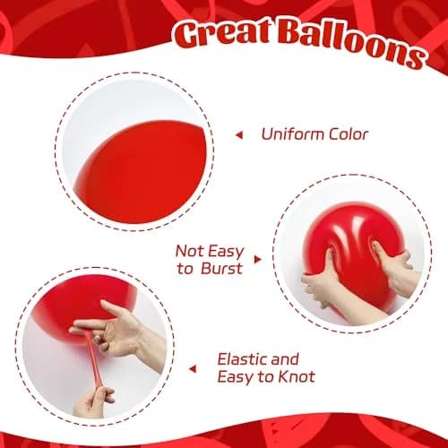 awenztech Red & Gold Balloons 60pcs (12-inch) | Assorted Colors Party Value Pack thumbnail 3