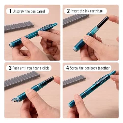 WRITECH W-1784 Cartridge Blue Ink 16ct | Smooth, Long-Lasting Fountain Pen Refill thumbnail 2