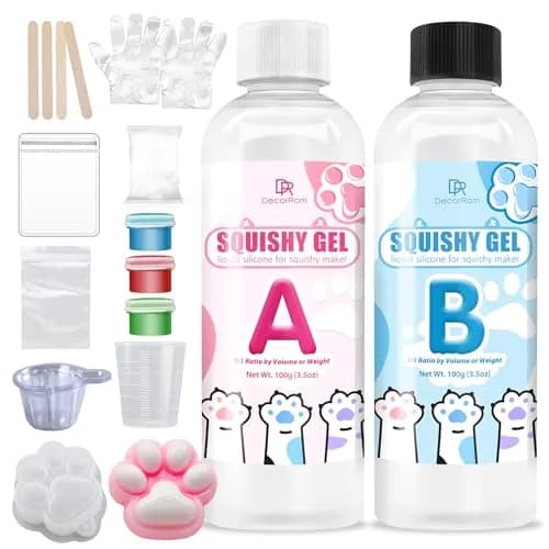 DecorRom Gel for Taba Squishy Kit 7oz Liquid Silicone | Ultra-Soft Fast Cure for Stress Relief thumbnail 1