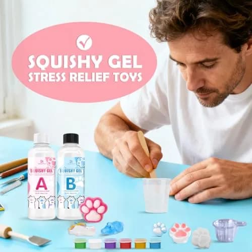 DecorRom Gel for Taba Squishy Kit 7oz Liquid Silicone | Ultra-Soft Fast Cure for Stress Relief thumbnail 5