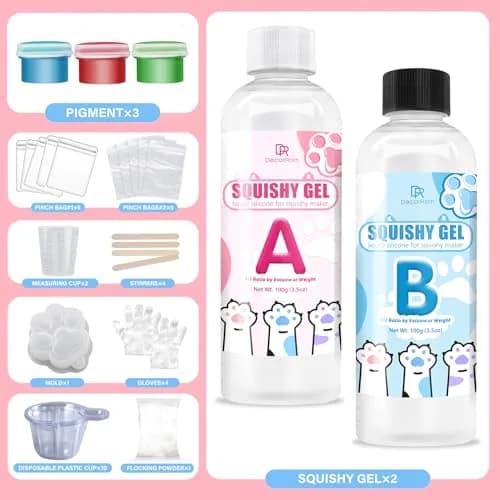 DecorRom Gel for Taba Squishy Kit 7oz Liquid Silicone | Ultra-Soft Fast Cure for Stress Relief thumbnail 2