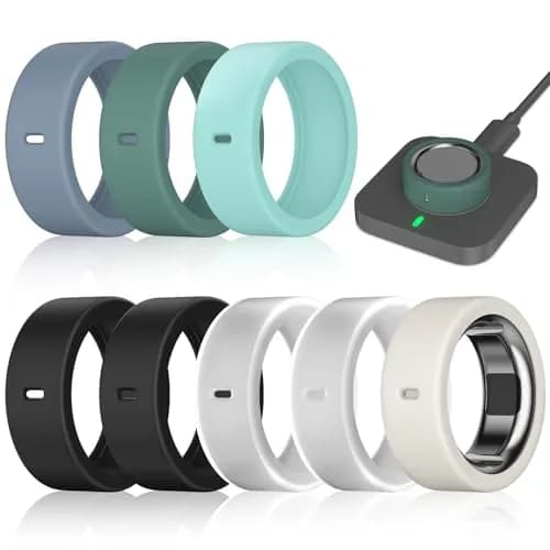 ZOOROO Oura Ring Covers (8 Pack) for Gen 3/4, Size M (8-11) | Silicone Ring Protector with Charging Hole thumbnail 1
