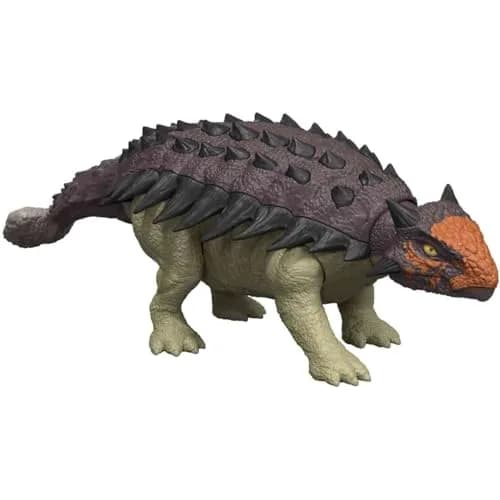 Mattel Jurassic World Rebirth Wild Roar Dinosaur Toy, 9.6 inch | Posable Ankylosaurus with Attack & Sound thumbnail 4