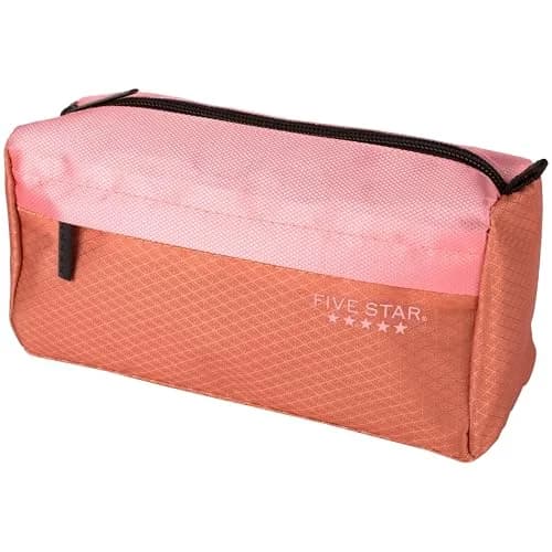 Five Star Pencil Pouch, Pen Case, 9-Pocket Zipper Organizer, Pink/Terracotta | Durable School Storage thumbnail 1