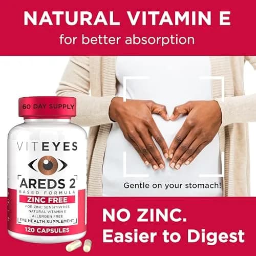 Viteyes AREDS 2 Zinc Free Macular Support Capsules 120 Ct | Eye Doctor Trusted, No Zinc, No Copper, Natural Vitamins thumbnail 6